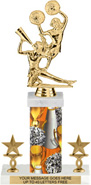 Square/Oval Column Trophy w/ 2 Trims [14 inch]