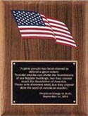 American Walnut Plaque with American Flag [8 x 10.5 inch]