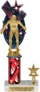 Triple Star Backdrop Single-Trim Trophy [13 inch]