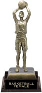 Basketball Female XL Antiques Gold Tone Figures