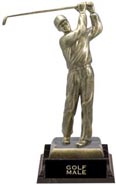Golf Antiques Gold Tone Figures - Male XL