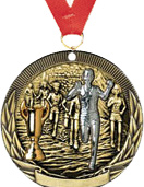 2 inch Cross Country Tri-Tone Medal