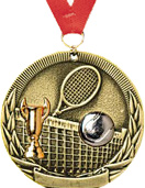 2 inch Tennis Tri-Tone Medal