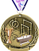 2 inch Gymnastics Tri-Tone Medal