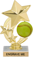 Softball Shooting Star Spinning Trophy [6 inch]