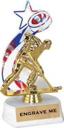 8.5 inch Red, White & Blue Sport Backdrop Trophy