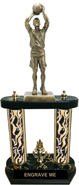 Basketball XL Antique Gold Tone Figure Two-Post Trophy - Male [15 inch]