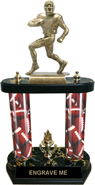 Football 2-Post Trophy with XL Antiques Gold Tone Figure
