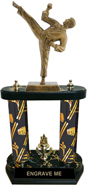 Martial Arts 2-Post Trophy with XL Antiques Gold Tone Figure