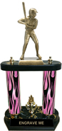 Softball Antique Gold Tone Figure Two-Post Trophy [15 inch] XL