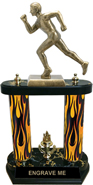 Track 2-Post Trophy with XL Antiques Gold Tone Male Figure