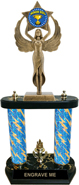Victory Insert Holder XL Antique Gold Tone Figure Two-Post Trophy [15 inch]