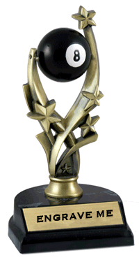 Billiards Spinning Resin Ball Trophy [7 inch]