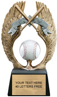 Baseball/Softball Winged Sport Resin Trophy [5.5 inch]