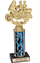 10 inch Interchangeable Column Trophy w/ Black Marble Base