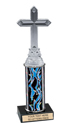 10 inch Interchangeable Column Trophy w/ Black Marble Base