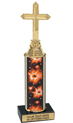 11 inch Interchangeable Column Trophy w/ Black Marble Base