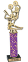 12 inch Interchangeable Column Trophy w/ Black Marble Base