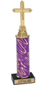 12 inch Interchangeable Column Trophy w/ Black Marble Base