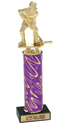 12 inch Interchangeable Column Trophy w/ Black Marble Base