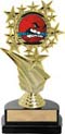 7 inch Color Insert Trophy on Marble Tone Base