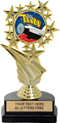 7 inch Color Insert Trophy on Marble Tone Base