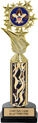 Color Insert Trophy w/ Column on Marble Tone Base