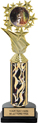 12.5 inch Color Insert Trophy w/ Column on Marble Tone Base