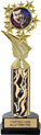 Color Insert Trophy w/ Column on Marble Tone Base