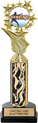 Color Insert Trophy w/ Column on Marble Tone Base