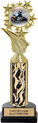 Color Insert Trophy w/ Column on Marble Tone Base