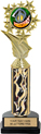Color Insert Trophy w/ Column on Marble Tone Base
