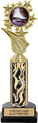 Color Insert Trophy w/ Column on Marble Tone Base