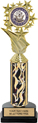 Color Insert Trophy w/ Column on Marble Tone Base