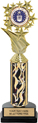 Color Insert Trophy w/ Column on Marble Tone Base