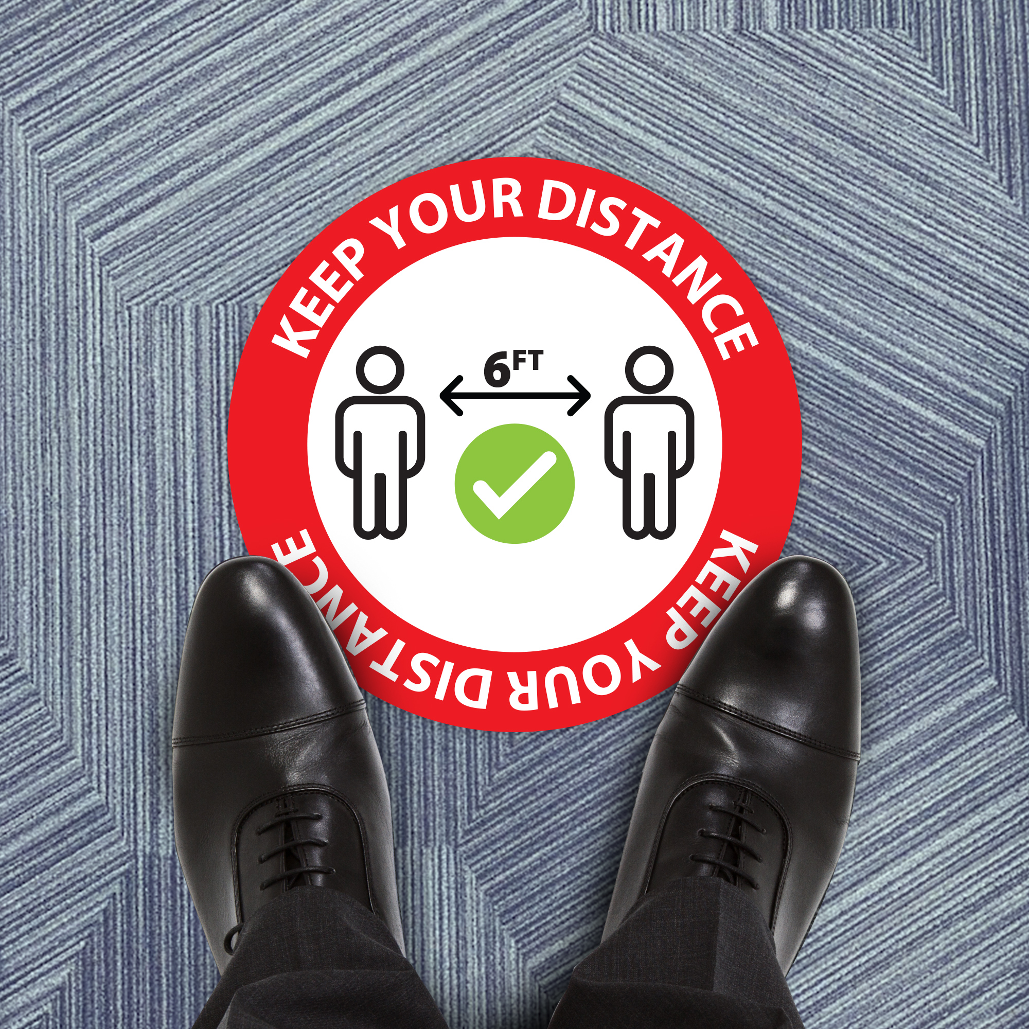 Keep Your Distance Floor Decal - 17 inch