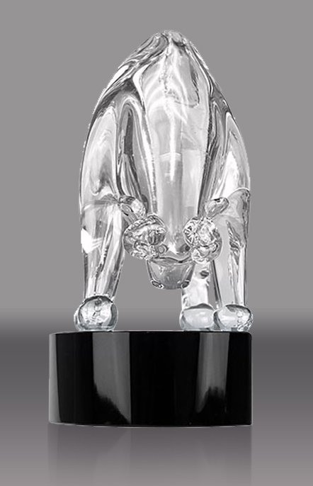 Bull Crystal Award - Trophy Depot