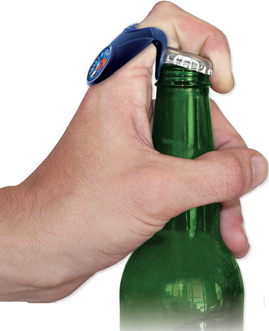 Custom Insert Ring Bottle Opener- Blue