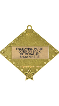 Antique Bronze Diamond Star Insert Medal