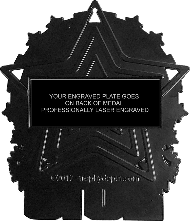 2.75 inch 2022 Star Frame Black with Glow Insert Medal
