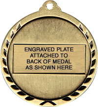 Perfect Attendance Dimensional Medal- Gold