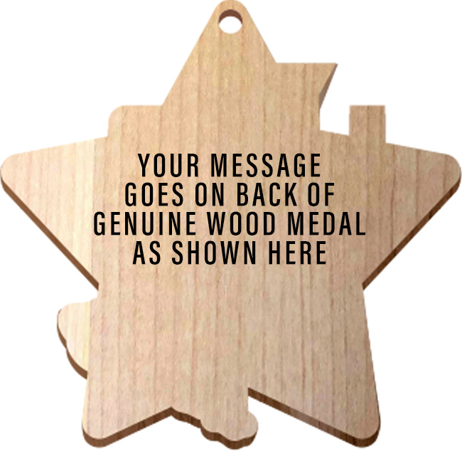 Custom Color-Engraving Combo Wood Medal- 5 inch