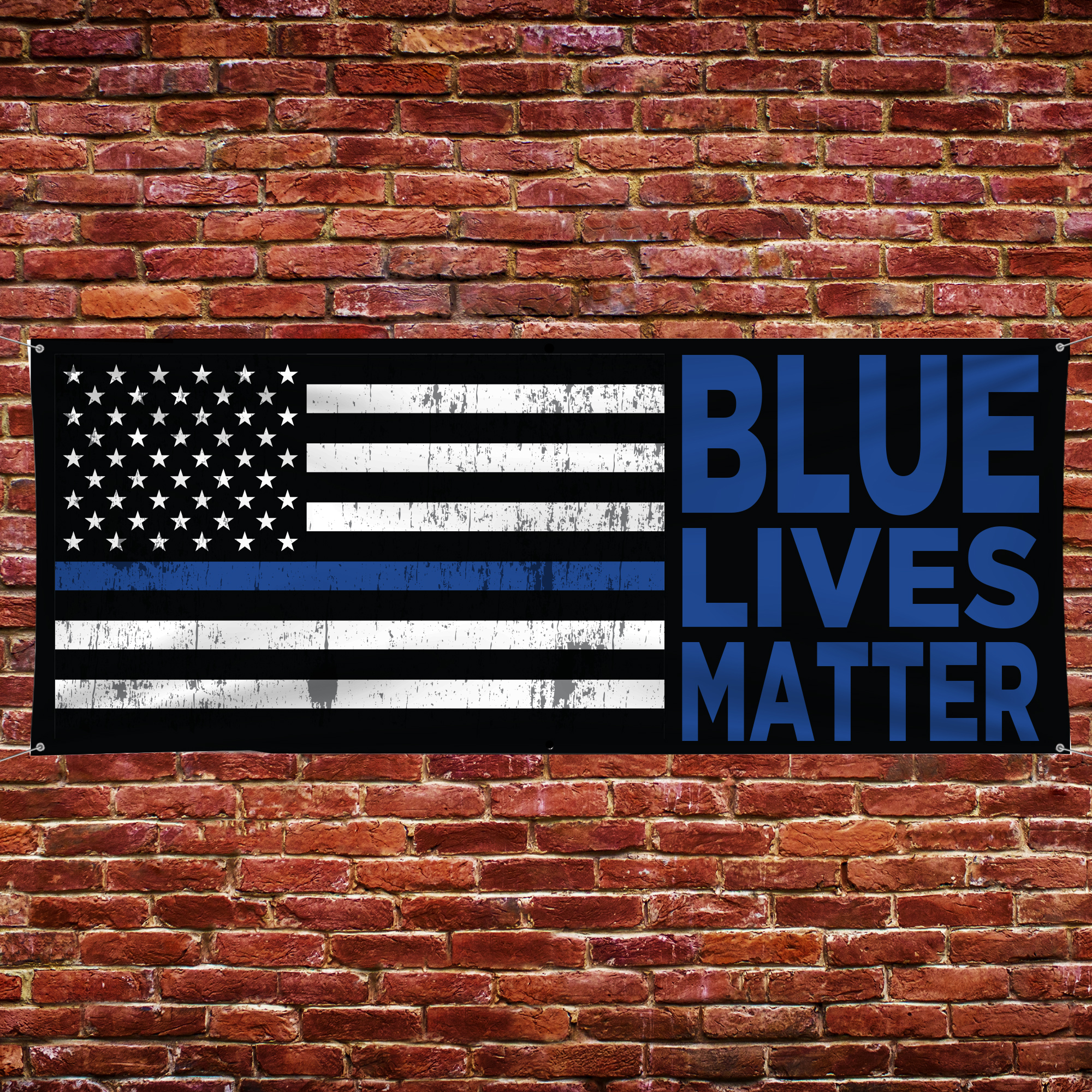 BLUE LIVES MATTER - Blue Line Flag - Vinyl Banner