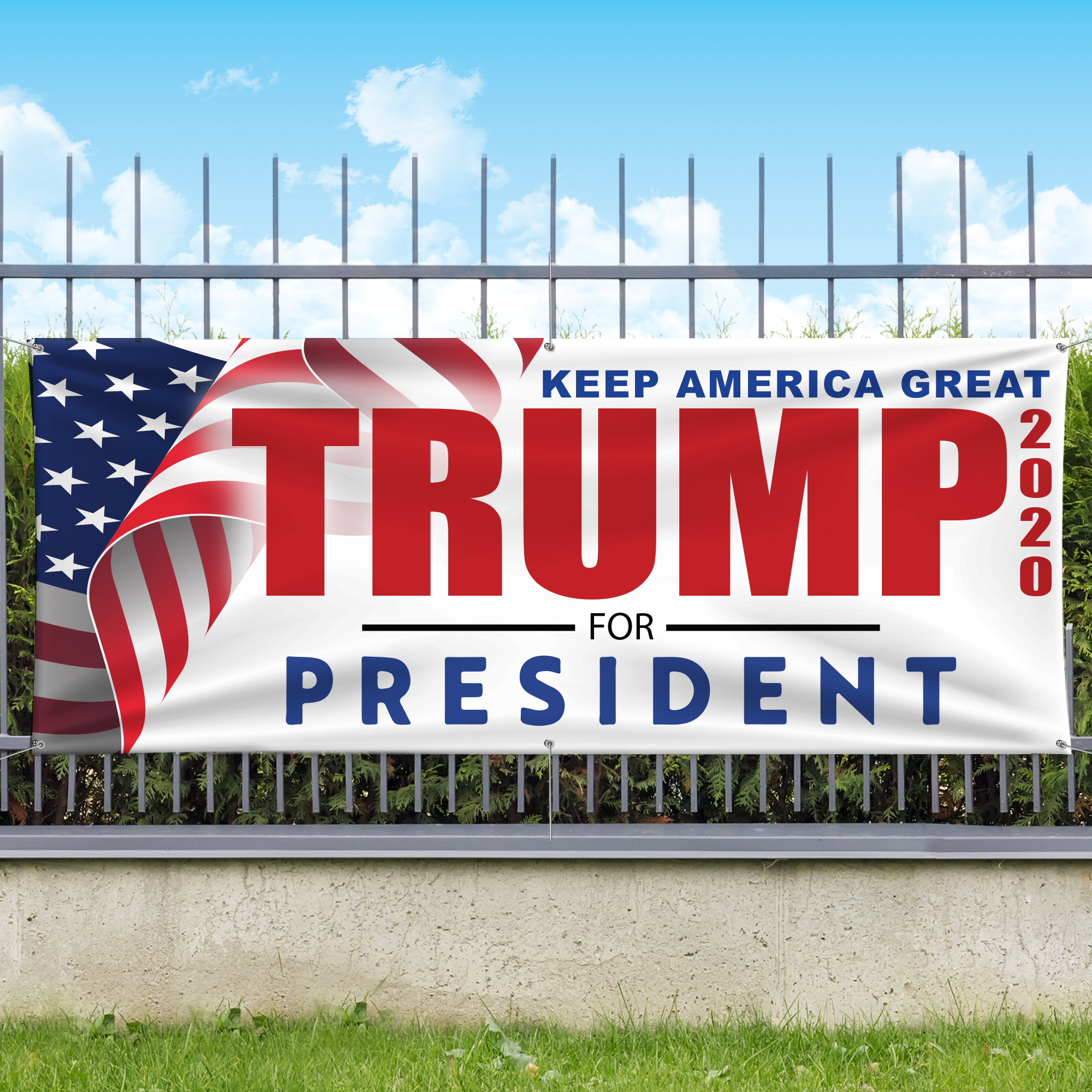Trump For President Wavy Flag Vinyl Banner