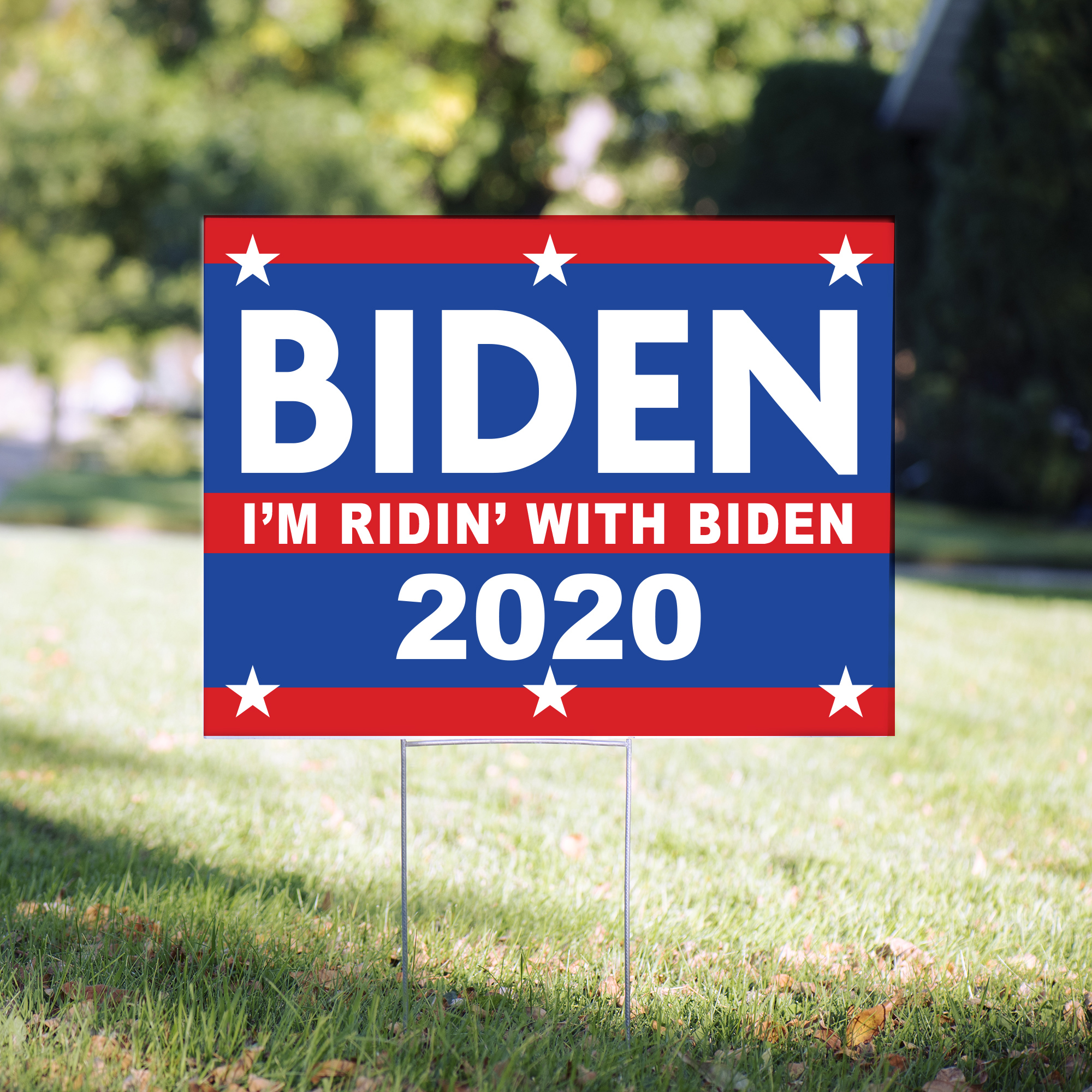 Biden Ridin' with 2020 Political Yard Sign - 24 x 18 inch