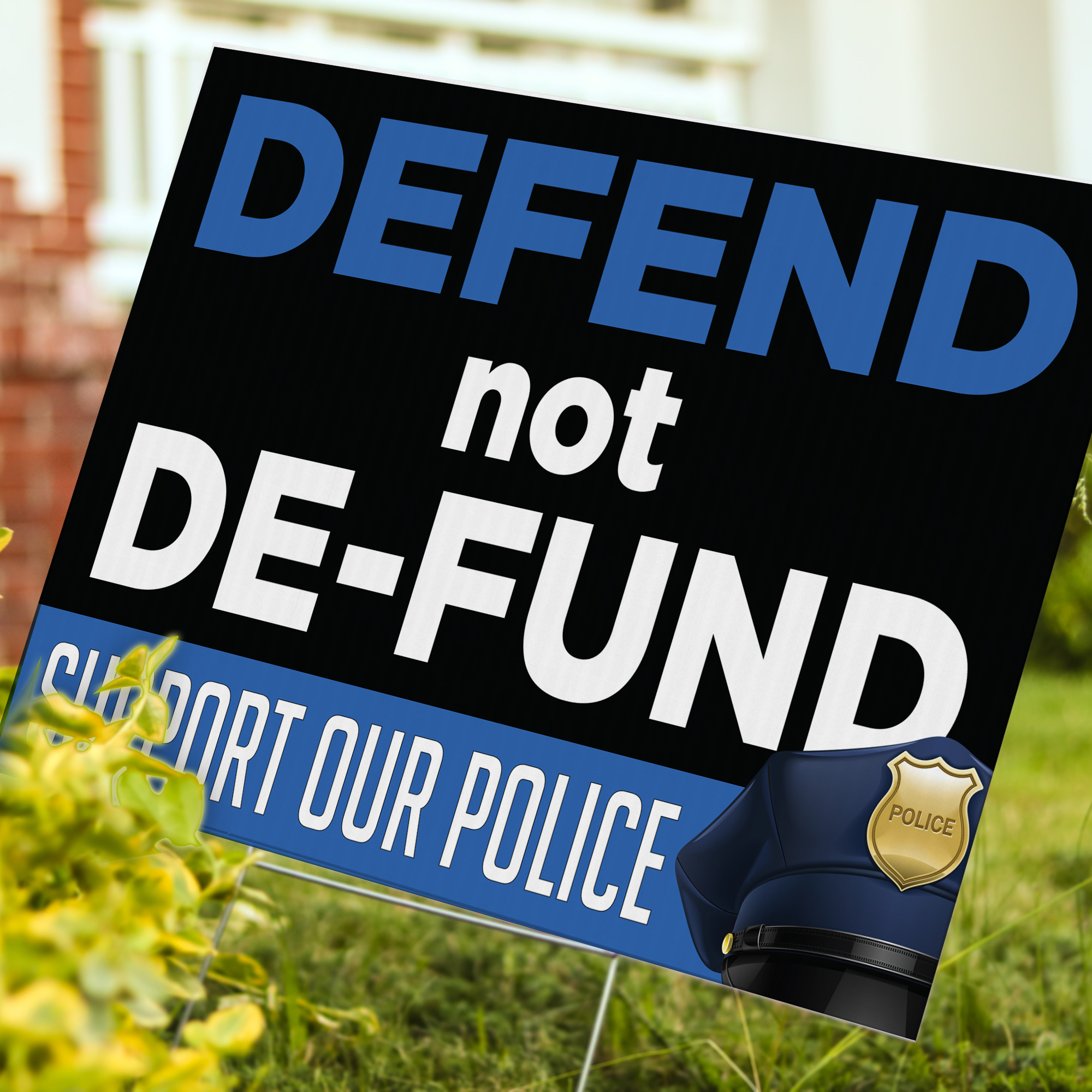 SUPPORT THE POLICE - Who Tirelessly Serve... Yard Sign - 24 x 18 inch