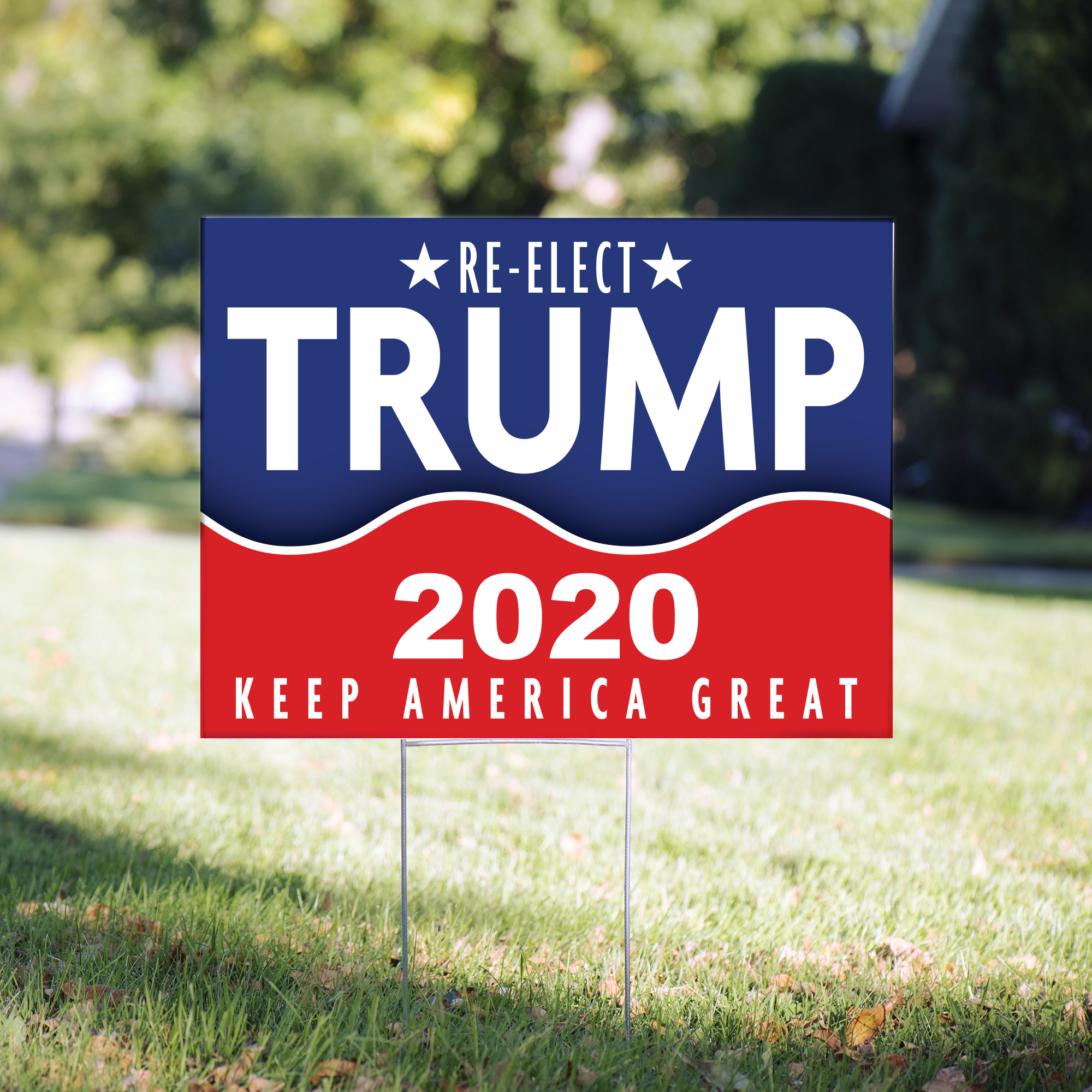Trump Re-Elect 2020 Political Yard Sign - 24 x 18 inch