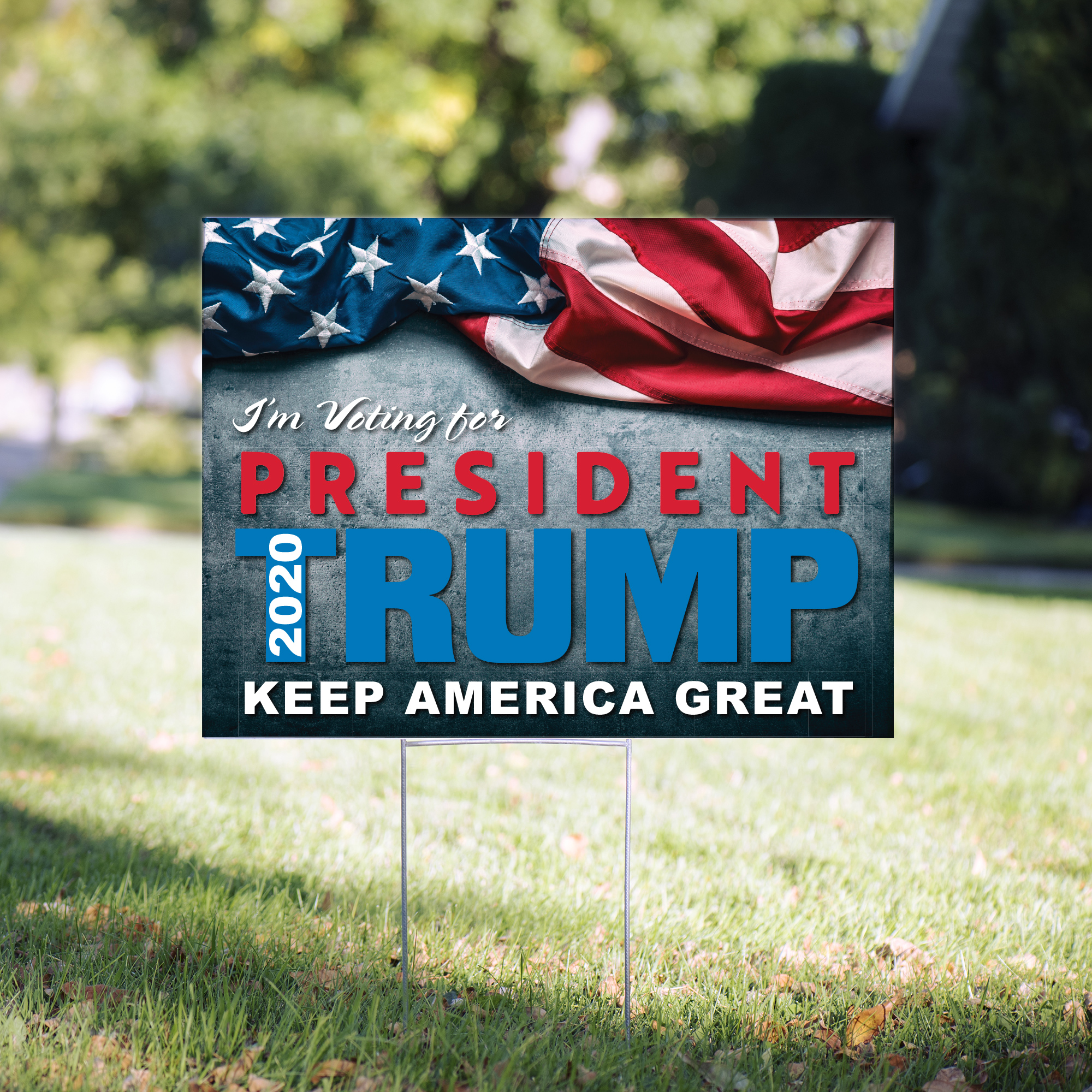 Trump Flag 2020 Political Yard Sign - 24 x 18 inch