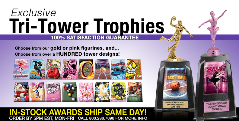 Exclusive Tri-Tower Trophies - Stock