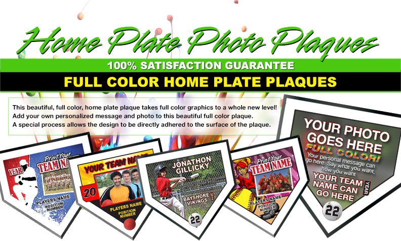 Home Plate Color Photo Plaques